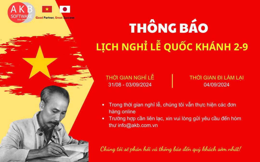 THÔNG BÁO LỊCH NGHỈ LỄ QUỐC KHÁNH 02/9/2024